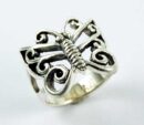 Ring Silver Butterfly Fancy Cut