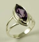 Silver Ring Amethyst Tear Drop