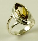Silver Ring Citrine Tear Drop