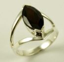 Silver Ring Garnet Tear Drop