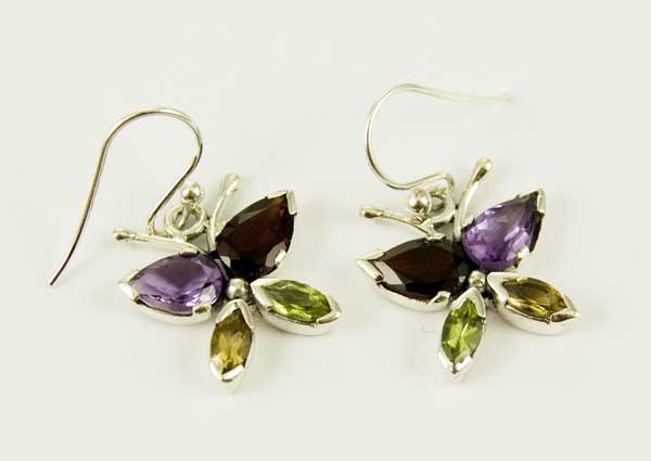 Earring Silver Butterfly Mixed