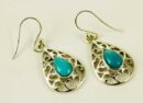 Earring Silver Oval Turquoise