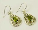 Earring Silver Oval Peridot