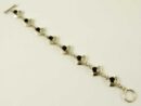Bracelet Silver Circle Stone Garnet
