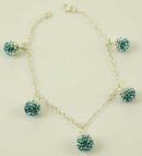 Bracelet With 5 Balls 8mm Aqua