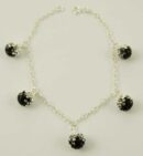 Bracelet With 5 Balls 8mm Jet