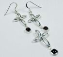 Pendant And Earring Set With Fancy Cross Garnet