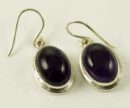 Silver Earring Oval Drop L3cm