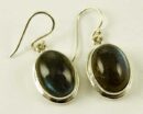 Silver Earring Oval Drop L3cm