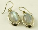 Silver Earring Oval Drop L3cm