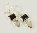Earring Silver Double Stone