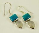 Earring Silver Double Turquoise