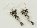 Earring Silver Amethyst Tear