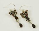 Earring Silver Garnet Tear