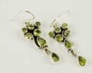 Earring Silver Peridot Tear