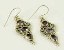 Earring Silver Amethyst Drop