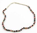 Necklace Silver Multi Bead Stone
