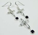 Pendant And Earring Set With Fancy Cross Amethyst