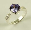 Silver Ring Stone Purple