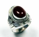 Ring Silver Oval Stone Carnelian