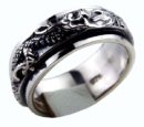 Ring Silver Dragon Spinner