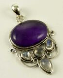 Silver Pendant Oval Stone