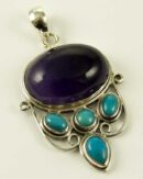 Silver Pendant Oval Stone