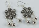 Earring Silver Circles With Bells
