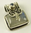 Silver Pendant Square Stone