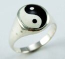 Ring Silver Oval Ying Yang Stone