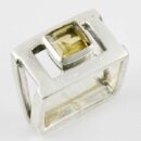 Silver Ring Stone Amber