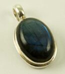 Silver Pendant Oval Thick Set