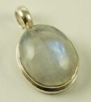 Silver Pendant Oval Thick Set