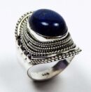 Ring Silver Oval Stone Lapis