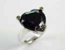 Ring Silver Heart Amethyst
