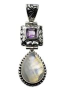 Silver Pendant Tear Drop Stone