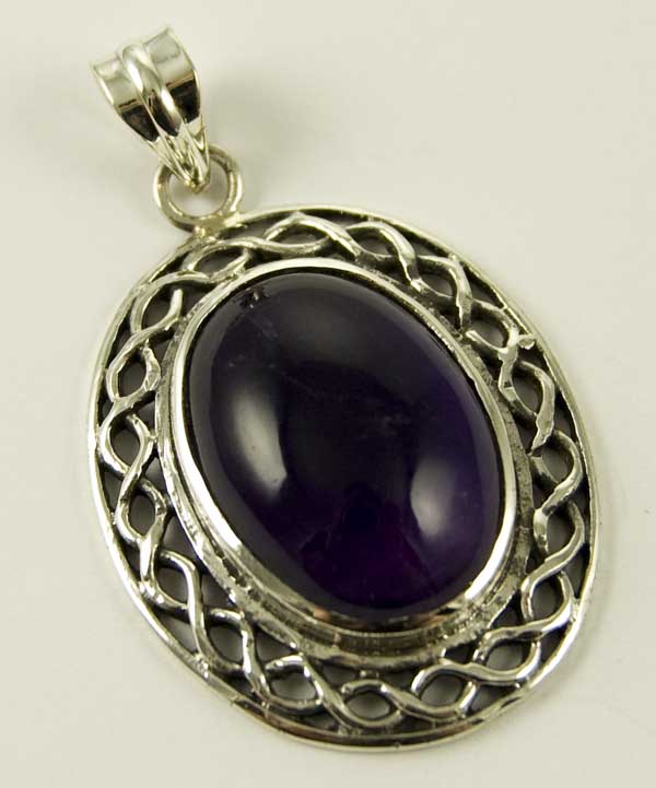 Silver Pendant Oval Stone