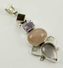 Pendant Silver 4 Stones L5cm