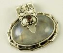 Silver Pendant Oval Fancy Top