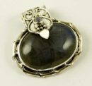 Silver Pendant Oval Fancy Top