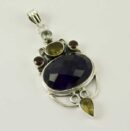 Pendant Silver Oval Amethyst