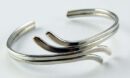 Bangle Silver Plain Double Overlap