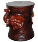 Elephant Stool Leather 15 Inch