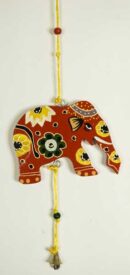 Elephant Red Hanging Wooden