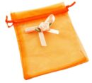 Pouch Mesh Orange With Flower 5pcs