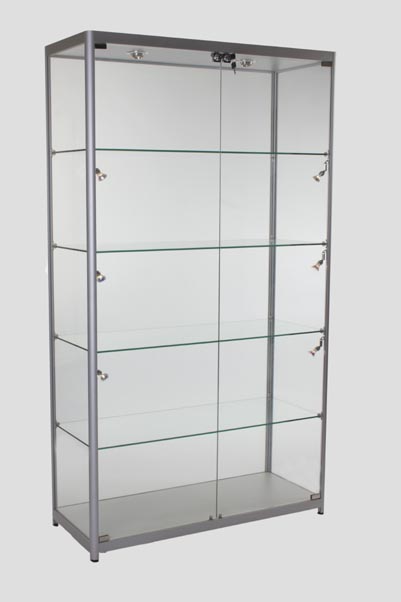 Glass Cabinet 1200X400X1980mm 4 Shelves Halogen Bulb Lighting Code 99768