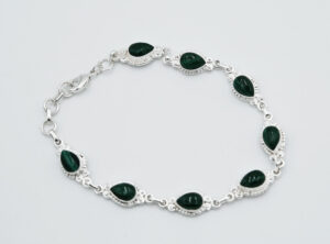 Silver PL Bracelet Malachite