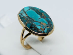 Gold PL Ring Turquoise Stone