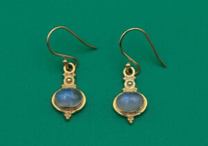 Gold Plated Earring Oval Rainbow