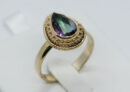 Gold PL Ring Mystic Quartz Cut